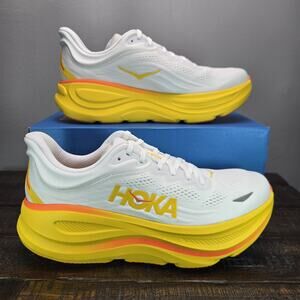 NEW Hoka One One Bondi 9 Mens Size 12 D Running Shoes 1162011 FNF White Orange